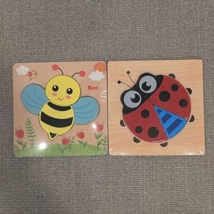 NEW Sealed Wooden Puzzle for Toddlers - Ladybag & Bee